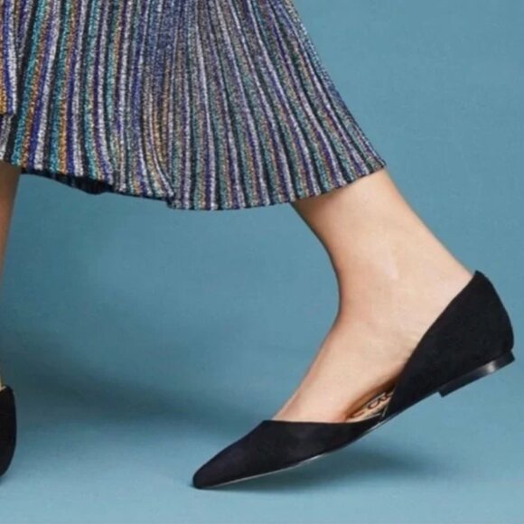Sam Edelman | Black Suede Leather D’Orsay Flats “Rodney” | Size 8 - Picture 3 of 11